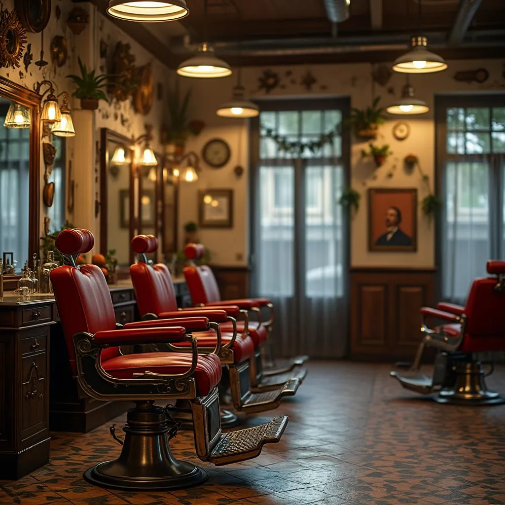Interior original de la barbería en 2010